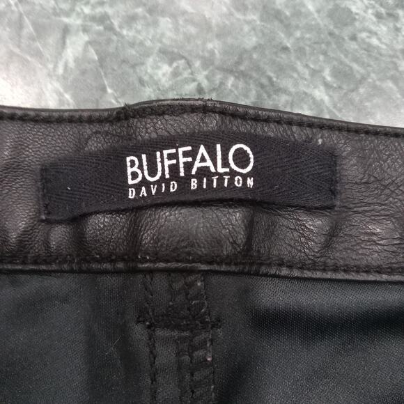 Buffalo David Bitton Women's Ankle Zip Mid Rise Skinny Faux Leather Pants 28 EUC - Picture 7 of 12
